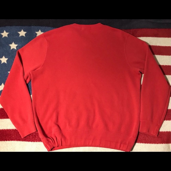 Vintage Polo Ralph Lauren Classic Red V Neck Sweater L p wing stadium rlpc Golf - Picture 10 of 10